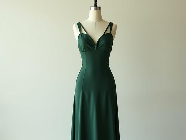 Dress midi yang elegan dari fabrik kitar semula